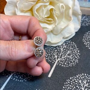 Elegant 925 Sterling Silver and Chocolate Diamond 💎 Earrings